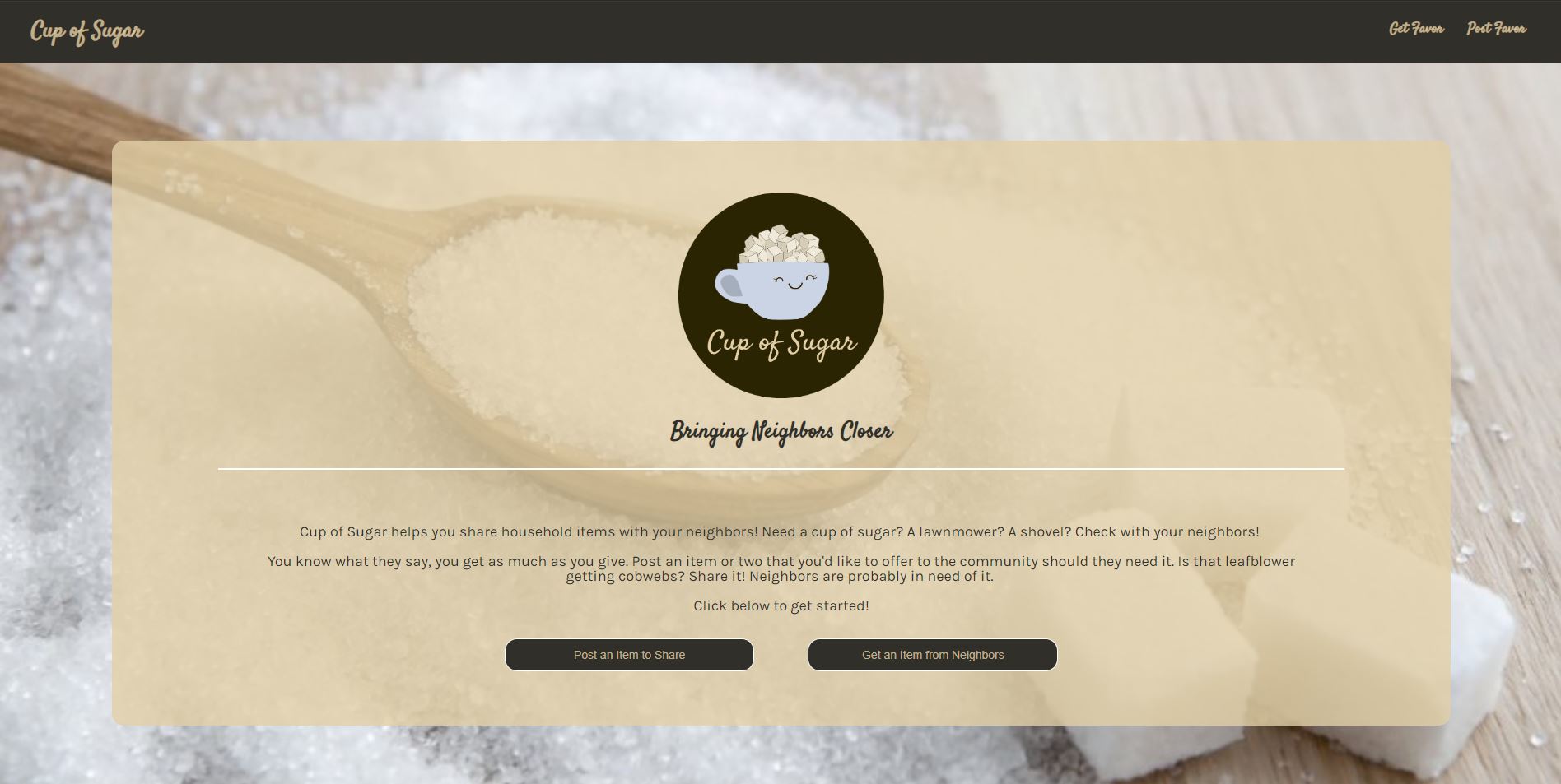 cup of sugar trading website
